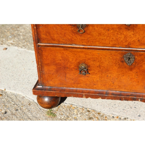 60 - ANTIQUE WILLIAM AND MARY CHEST OF 2/3 DRAWERS 
87 X 50 X 80CM