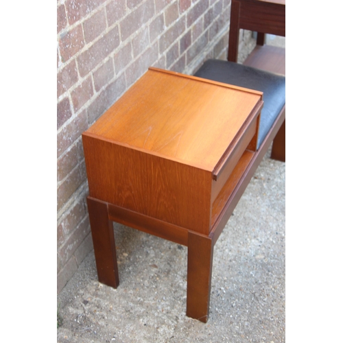 62 - RETRO CHIPPY TELEPHONE TABLE AND SIDE TABLE 
86 X 38 X 57CM