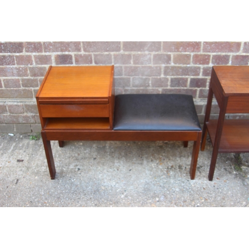 62 - RETRO CHIPPY TELEPHONE TABLE AND SIDE TABLE 
86 X 38 X 57CM