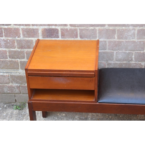 62 - RETRO CHIPPY TELEPHONE TABLE AND SIDE TABLE 
86 X 38 X 57CM