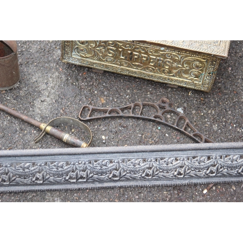 112 - VICTORIAN FENDER AND METALWARE 
120CM