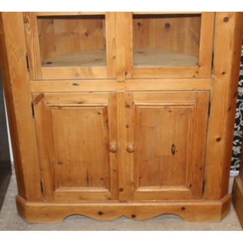 39 - TALL PINE  CORNER CUPBOARD WITH DOMED BACK 
88 X 52 X 208CM