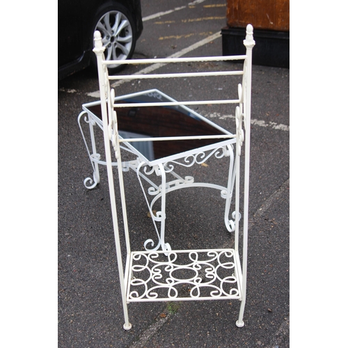 113 - 3 X METAL AND GLASS GARDEN FURNITURE
107 X 44CM