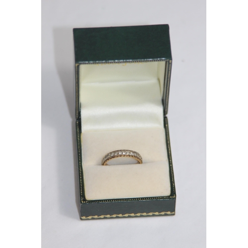 1141 - 9CT YELLOW AND WHITE GOLD FULL ETERNITY RING - 1.81G - SIZE N