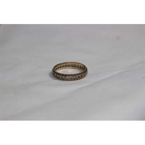 1141 - 9CT YELLOW AND WHITE GOLD FULL ETERNITY RING - 1.81G - SIZE N