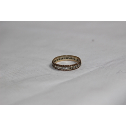 1141 - 9CT YELLOW AND WHITE GOLD FULL ETERNITY RING - 1.81G - SIZE N