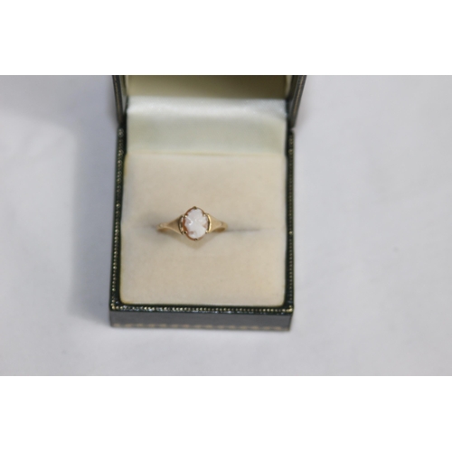 1143 - 9CT GOLD CAMEO RING - SIZE K