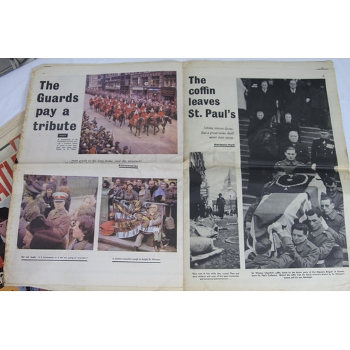 325 - SELECTION OF EPHEMERA RELATING TO THE BEATLES, JOHN LENNON, VE DAY, STATE FUNERAL OF WINSTON CHURCHI... 