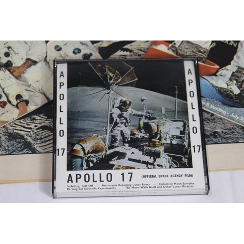 326 - SELECTION OF APOLLO II AND APOLLO 17 ITEMS TO INCLUE AN OFFICIAL SPACE AGENCY FILM, CASED ON CINIFIL... 