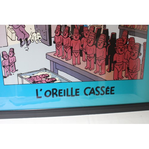 142A - VINTAGE L'OREILLE CASSEE TIN TIN PICTURE
89 X 69CM