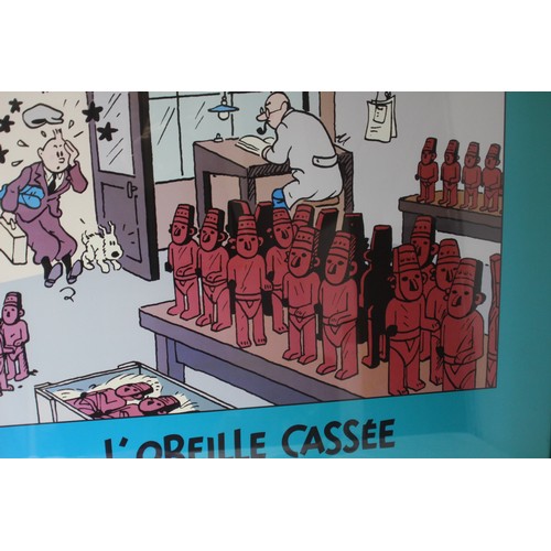 142A - VINTAGE L'OREILLE CASSEE TIN TIN PICTURE
89 X 69CM