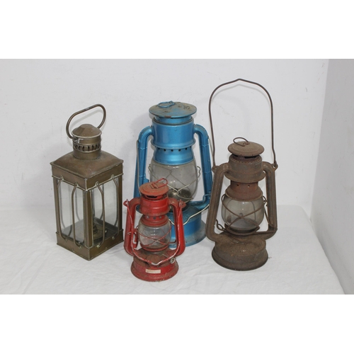 200 - 4 X VINTAGE OIL LAMPS