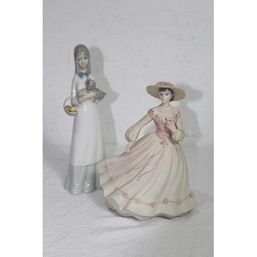 240 - COALPORT FIGURINE PLUS ONE OTHER
22CM