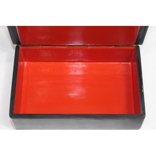 303 - VINTAGE LACQUERED RUSSIAN BOX WITH THE ORGINAL RECEIPT