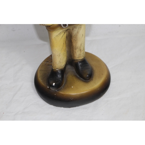 307 - JOHN WAYNE FIGURE, BUST OF BUFFALO BILL AND A CERAMIC COWBOY BOOT
45CM