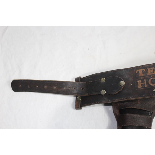 309 - 2 X LEATHER COWBOY BELTS AND HOLSTERS ETC