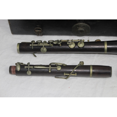 314 - VINTAGE CASED HAWKIN AND SON CLARINET AND BOOSEY CASE