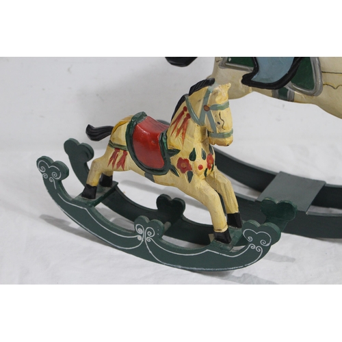 557 - 2 X TOY WOODEN ROCKING HORSES