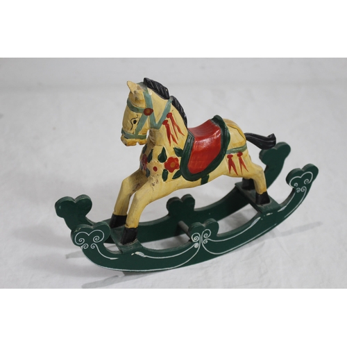 557 - 2 X TOY WOODEN ROCKING HORSES