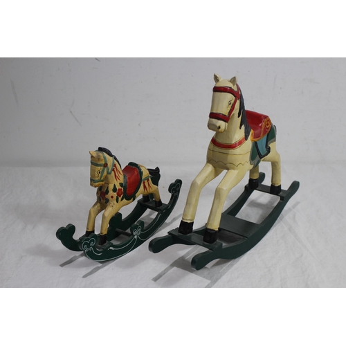 557 - 2 X TOY WOODEN ROCKING HORSES