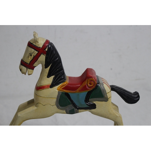 557 - 2 X TOY WOODEN ROCKING HORSES