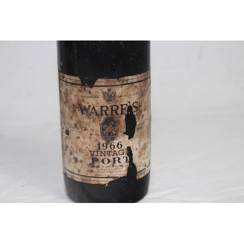 677 - BOTTLE OF VINTAGE WARRE'S 1966 PORT