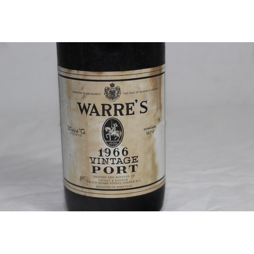 682 - BOTTLE OF VINTAGE WARRE'S 1966 PORT