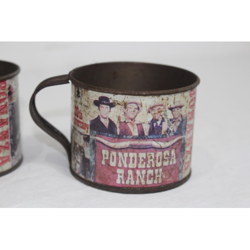 331 - 2 X RETRO COWBOY TIN CUPS