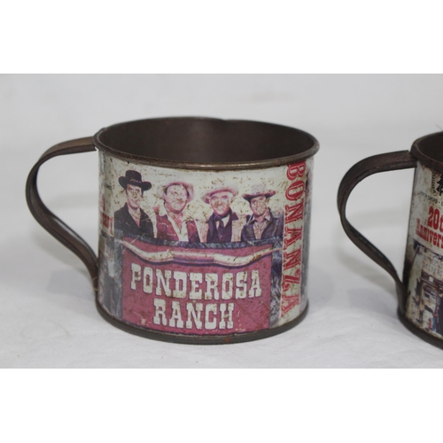 331 - 2 X RETRO COWBOY TIN CUPS