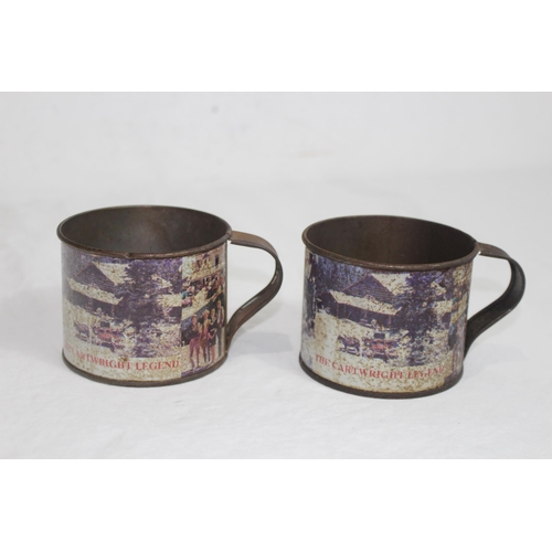 331 - 2 X RETRO COWBOY TIN CUPS