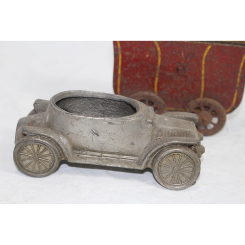 563 - 2 X VINTAGE TIN PLATE TOYS