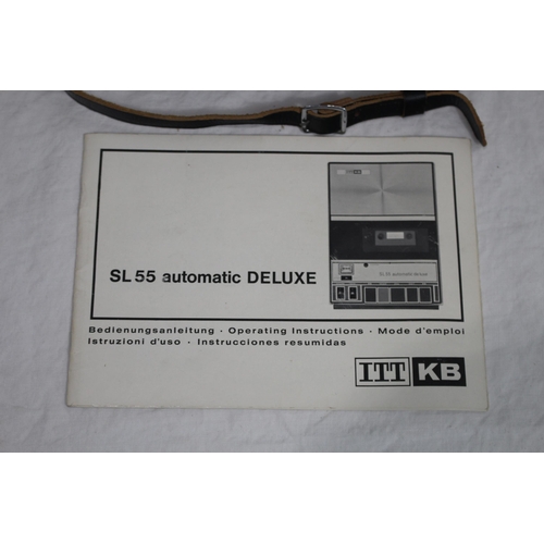 608 - I.T.T SL55 PORTABLE TAPE RECORDER AND MICROPHONE