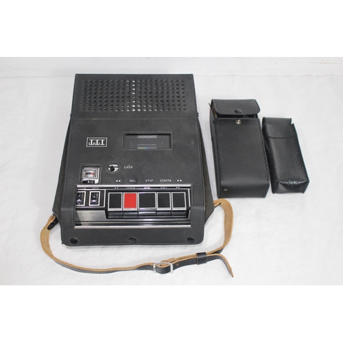 608 - I.T.T SL55 PORTABLE TAPE RECORDER AND MICROPHONE