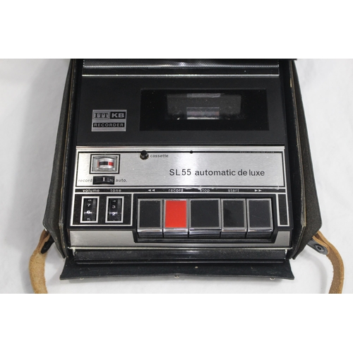 608 - I.T.T SL55 PORTABLE TAPE RECORDER AND MICROPHONE