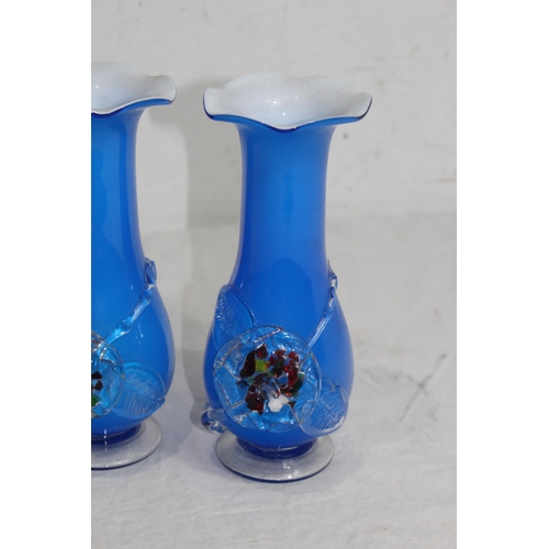 779 - PAIR OF BLUE MURANO VASES
21cm