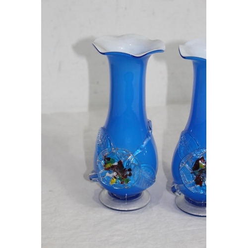 779 - PAIR OF BLUE MURANO VASES
21cm