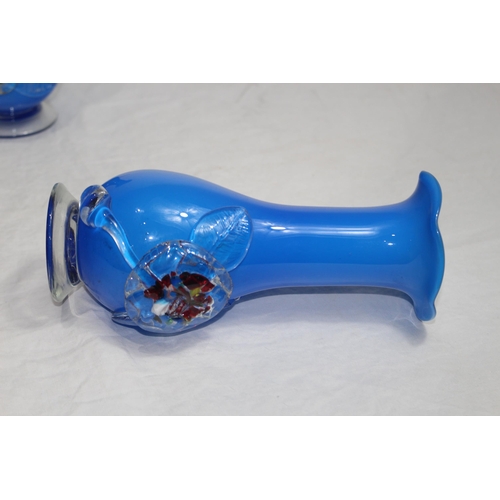 779 - PAIR OF BLUE MURANO VASES
21cm