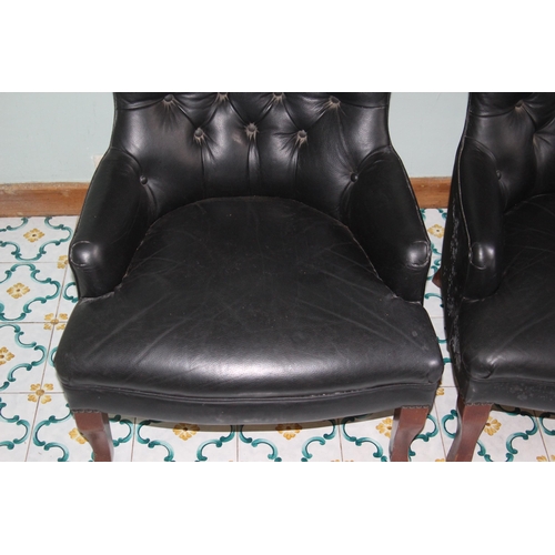 52 - PAIR OF LEATHER CLUB CHAIRS (MQ)
56 X 62 X 85CM