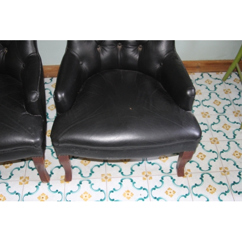 52 - PAIR OF LEATHER CLUB CHAIRS (MQ)
56 X 62 X 85CM