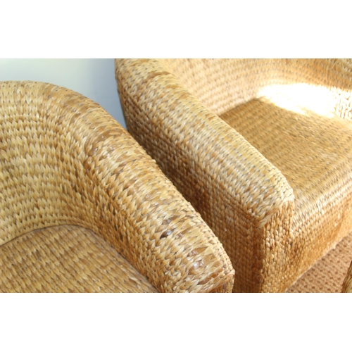 56 - 3 X VINTAGE BANANA LEAF ARMCHAIRS (MQ)
81 X 78 X 78CM