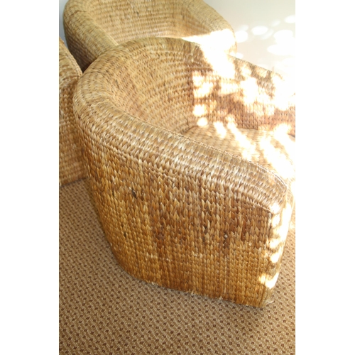 56 - 3 X VINTAGE BANANA LEAF ARMCHAIRS (MQ)
81 X 78 X 78CM