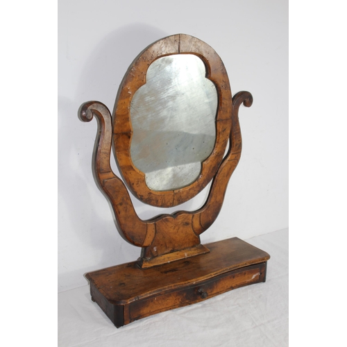 129 - ANTIQUE DRESS MIRROR WITH DRAWER
47 x 64 x 16cm