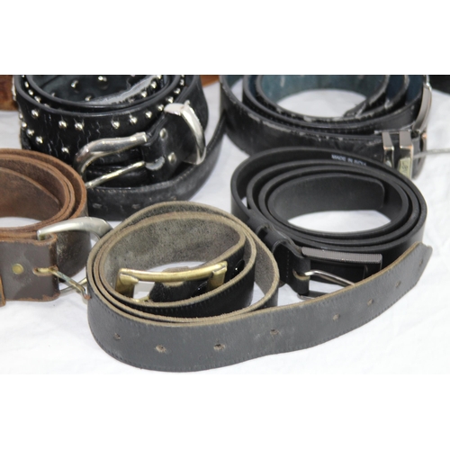 358 - QUANTITY OF WESTERN LEATHER BELTS AND BUCKLES ETC