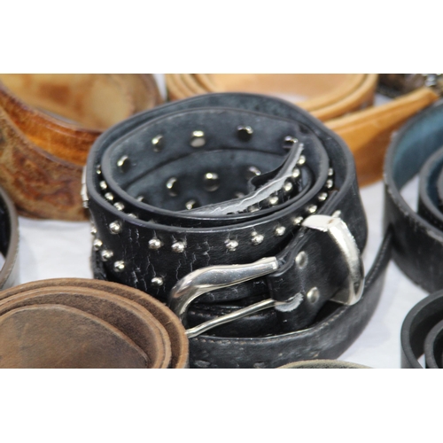 358 - QUANTITY OF WESTERN LEATHER BELTS AND BUCKLES ETC