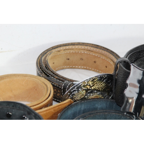 358 - QUANTITY OF WESTERN LEATHER BELTS AND BUCKLES ETC