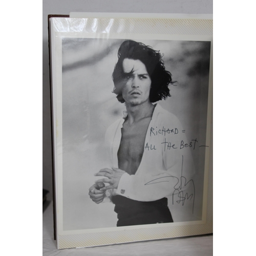 805 - ALBUM OF SIGNED FILM STAR PHOTOGRAPHS including MICHAEL CAIN,JOAQUIM PHOENIX,JONNY DEPP,JOHN HURT et... 