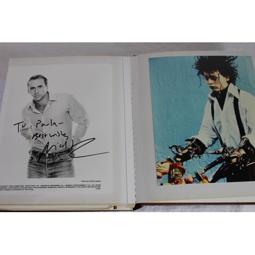 805 - ALBUM OF SIGNED FILM STAR PHOTOGRAPHS including MICHAEL CAIN,JOAQUIM PHOENIX,JONNY DEPP,JOHN HURT et... 