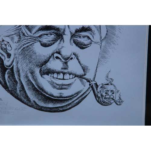 134 - 2 X BRITISH PRIME MINISTERS BY CARTER McKEAGUE LIMITED EDITION CARICATURES DRAWINGS
39 X 34CM