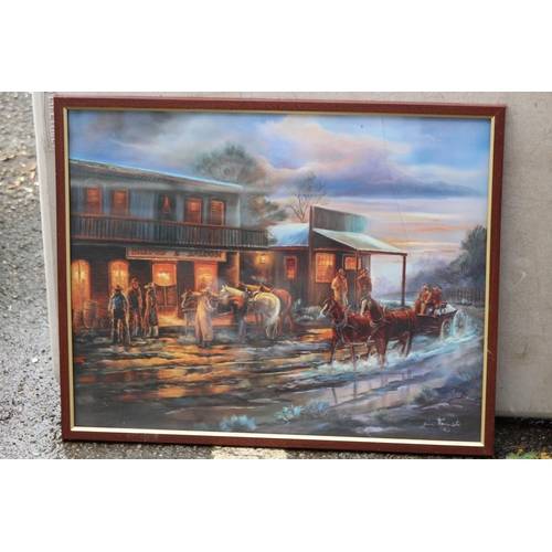 140 - QUANTITY OF WESTERN PICTURES
64 X 49CM