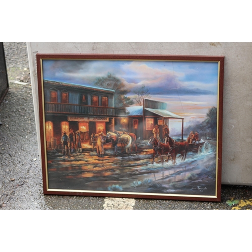 140 - QUANTITY OF WESTERN PICTURES
64 X 49CM